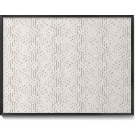 Tableau Magnétique en Métal pour Aimants - Motif Linéaire régulier - Minimaliste - Cadre Noir - 80x60 cm - Tableau Métallique Aimanté