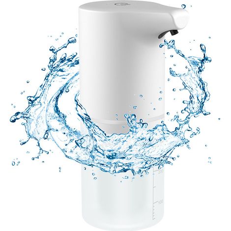 Distributeur de savon mousse rose avec pompe et chargement USB automatique, idéal pour la cuisine et la salle de bain. Mousse sans contact.