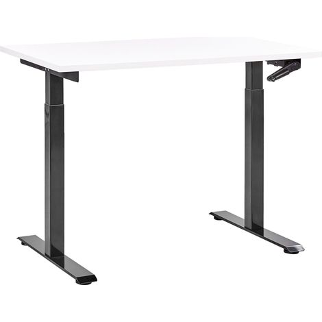 Schreibtisch manuell höhenverstellbar DESTINES Weiß / Schwarz 120 cm 72 cm
