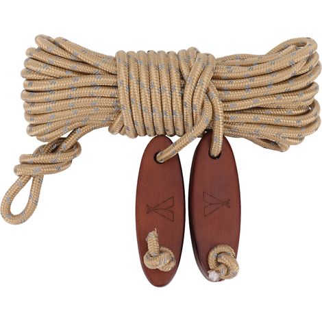 Corde De Camping En PP Avec Boucle En Bois Réfléchissante Pour Fixation De Tente Et Bâche 10 Mètres (1/5)