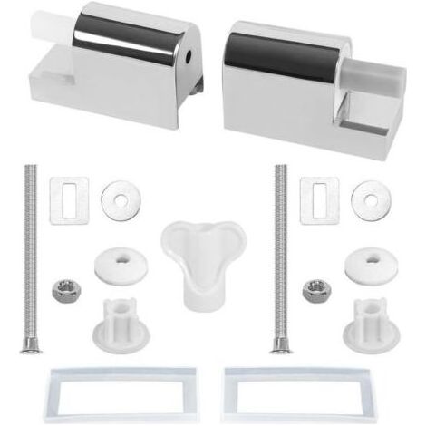 Abattant WC Fixations Charnières, Lot de 2 Charniere Abattant WC Charnières Universelles pour Siège de Toilette, Charnières De Siège De Toilette À Fermeture Douce Kit Fixations Remplacement (1/5)