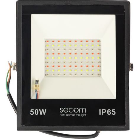 Projecteur LED Provit 50W 5000lm IP65 19.5x4.5x22.5cm RGB Noir 50000H SECOM