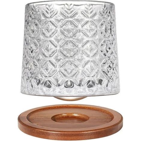 Uten Verres À Whisky En Cristal de 275ml avec Dessous de Verre en Bambou,Verres à Rhum,Tasse à Cocktail, Tasse à Café,Gobelets-1pcs (1/5)