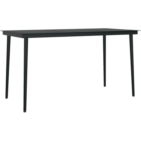 Maison Exclusive - Garten-Esstisch Schwarz 140x70x74 cm Stahl und