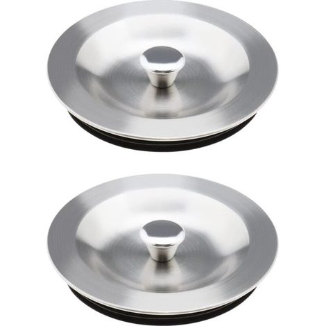 Le Seigneur des Outils Lot de 2 bondes de vidange en acier inoxydable 304 de 90 mm avec joint en caoutchouc pour évier de cuisine (1/5)