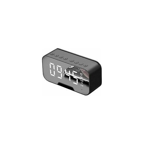 Radio-réveil Numérique - Haut-parleur Bluetooth Intégré - Double Réveil - Écran LED Grand Format - Lecteur MP3 par Carte TF ou FM - Noir