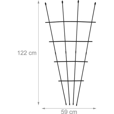 Lote de 2 tutores para tomates robustos ajustables jardín 150 x 50 x 50 cm de acero verde 130015515 (1/4)