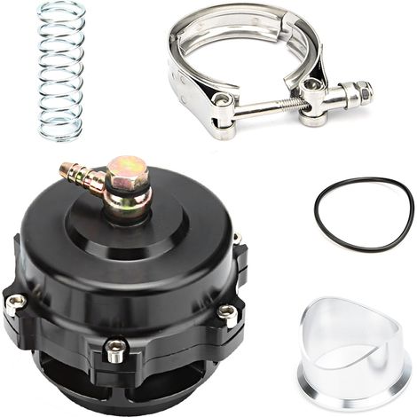 Soupape de décharge turbo 50mm universelle, silencieuse, acier inoxydable argenté, kit de montage, pour moteur suralimenté (1/5)