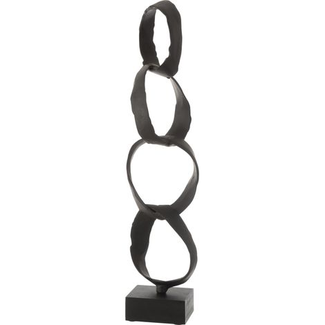 Anneaux déco sur pied en aluminium JARVIS H 66cm-Noir (1/3)