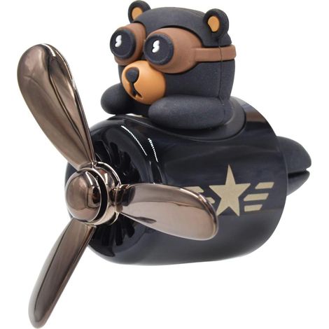 Désodorisant de voiture Bear Pilot Retro Airplane – Clip de fixation personnalisé pour grille d'aération, parfum longue durée de qualité supérieure, accessoires auto