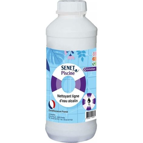 Nettoyant pour ligne d'eau alcalin ECOCERT - Bidon de 1L - SENET Piscine