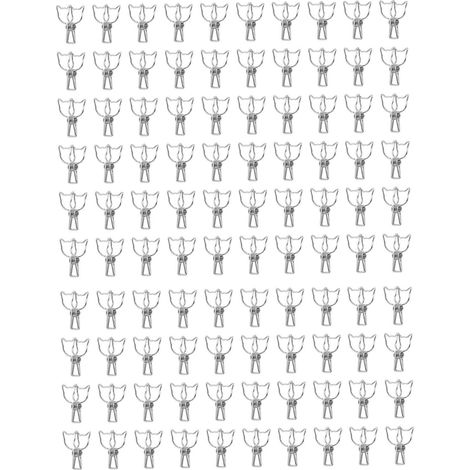 100 pièces Agrafes Chat Mignon Bureau Forte Pince Métal Queue Creuse Fournitures de Bureau Argenté (1/5)