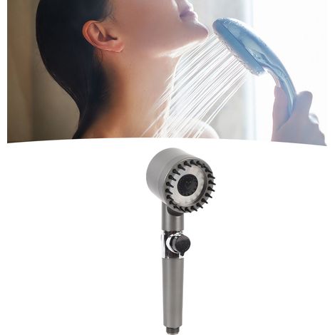 [Ducha de mano con filtro] + [Ducha de mano multifuncional] + [Ducha de mano flexible con 5 tipos de chorro] + [Telescópica, cromada] (1/5)