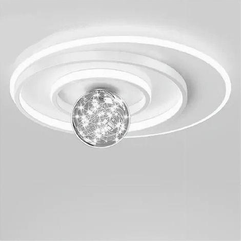 TrAdE Shop Traesio - Plafoniera Led 48w Cerchio Spirale Bianco Sfera Lampadario Tondo Luce Fredda 70760 - (1/3)
