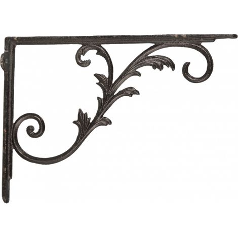 Crochet étagère antique en fonte - L 27,5 x l 4,9 x H 19,9 cm - Marron - Livraison gratuite
