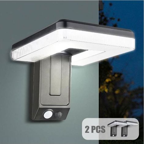 2-teiliges Solar-Wandleuchten-Set, IP45 wasserdicht, 3 Modi, 180° Abstrahlwinkel, mit Bewegungssensor, für die Außenbeleuchtung (1/5)
