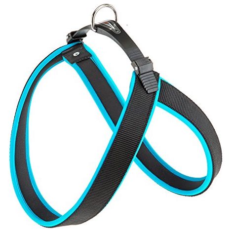 Ferplast AGILA FLUO 3-9 Pettorina ergonomica per cani con chiusura a microregolazione.. Variante 6 - Misure: A=B 57-65 cm 25 mm - Blu