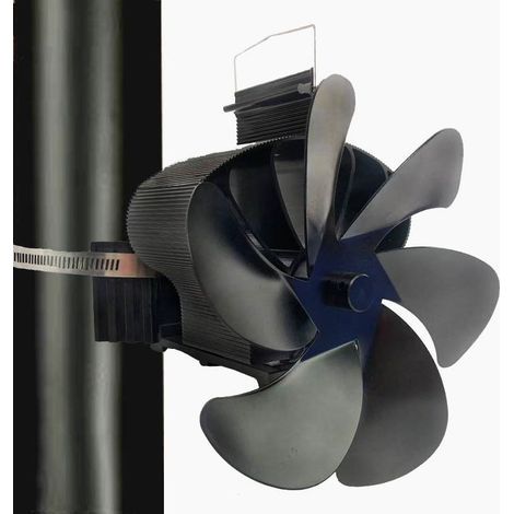 Ventilateur de cheminée sans électricité – 6 lames magnétique pour poêle à bois – Ventilateur silencieux efficace pour la distribution de l'air chaud (1/5)