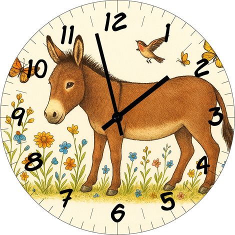 Horloge murale âne en verre 29 cm (1/2)