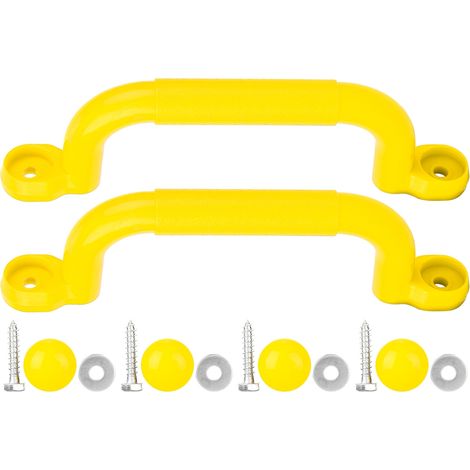 Une paire d'accessoires de jouet de balançoire de poignée antidérapante de sécurité d'aire de jeu d'enfants en plastique (jaune) (1/5)