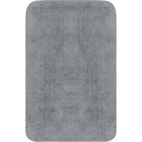 vidaXL Set Tappetini per Bagno 3 pz in Tessuto Grigio