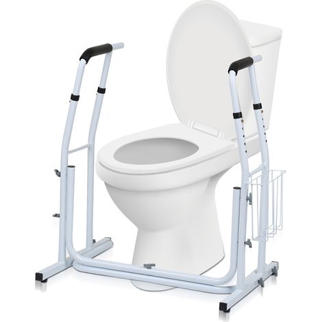 Wolketon Klappgriff Wandstützgriff Dusche Toilettengriff Stehhilfe WC Stützklappgriff 60cm Stützgriff Weiß