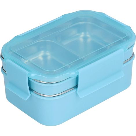 Insulated 304 Stainless Steel Lunch Box, Double Layer Container with Compartments, Leak-Proof Lid for Office, School, Travel, Picnic (1/5)