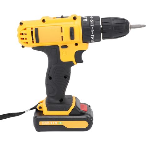 Perceuse-visseuse sans fil 21V ensemble visseuse à choc 3 en 1 outils électriques couple max 35 N.m vitesse 1280 tr/min variateur continu perçage Ø10 mm 2 batteries éclairage LED prise UE 110-240V (1/5)