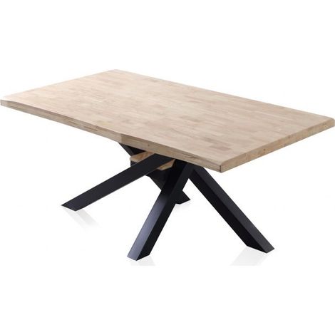Mesa de comedor Xena Fit 180 Negro - Roble 100cm (ancho) x 76cm (alto) (1/5)