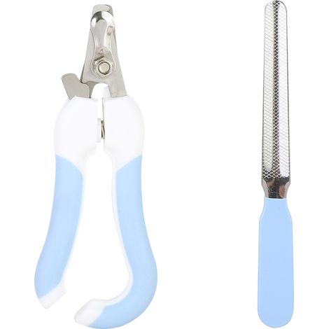 Coupe-ongles à lame en acier inoxydable avec protection de sécurité, fournitures pour animaux de compagnie pour chiens, perroquets, bleu