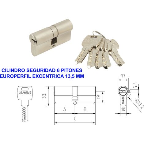 Euro Antibumping-Sicherheitszylinder BPSPN35x35 R-13,5 Nickel