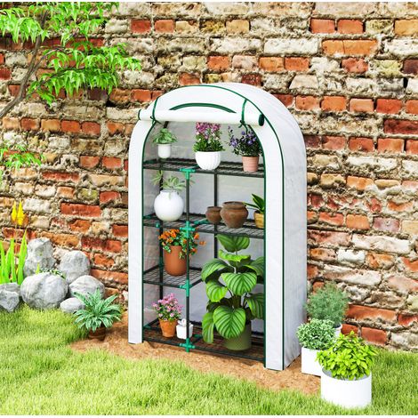 Invernadero de jardín con 7 estantes acero 100x45x160 cm OKMYHOME (1/5)