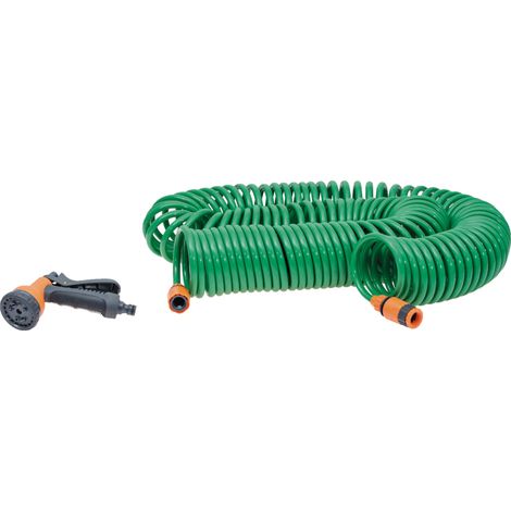 Manguera de jardín espiral verde para instalación de agua EVA 7,5 m 1/2" YM9031