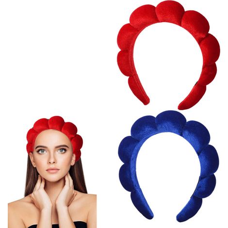 Bandeau en tissu éponge, utilisé pour se laver le visage, démaquiller et autres accessoires capillaires. (1/5)
