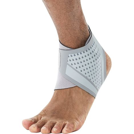 Paire d'orthèses de cheville de sport blanches unisexes (pied gauche et pied droit), avec sangle réglable, flexibles, respirantes, antidérapantes et ultra-minces. (1/5)