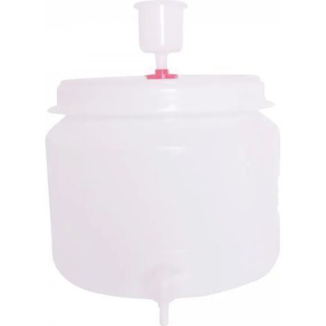 Fût en plastique 30L avec barboteur et robinet - Idéal pour la fermentation de vin et d'alcool, facile à nettoyer, hermétique, en polypropylène robuste, dimensions 40x36 cm