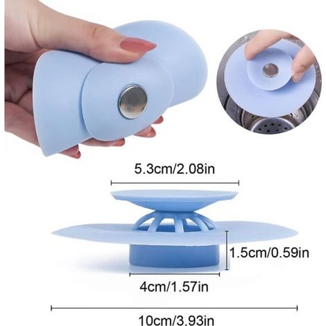 Tapones de silicona para desagüe, paquete de 10 unidades con filtro para cabello, para fregadero, ducha y lavadero – Cocina y baño