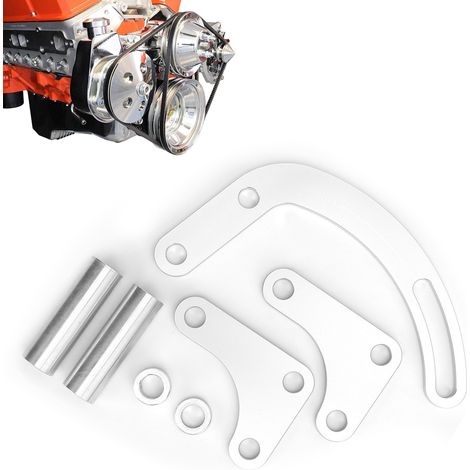 Support de pompe de direction assistée SBC type V avec fente réglable LWP 305 327 383 5.0L 5.7L V8, compatible avec la pompe à eau longue SBC350 (référence 551522). (1/5)