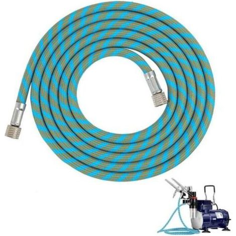 Tuyau à air comprimé, 1.8M Tressé Airbrush Tuyau Outil Compresseur Pneumatique Adaptateur Adaptateur 1/8 "à 1/8 (1/4)
