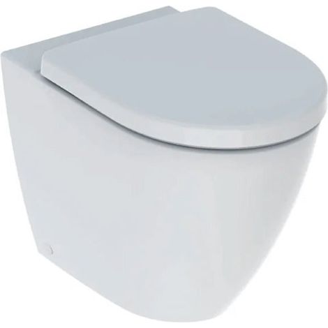 GEBERIT - ICON VASO A PAVIMENTO RIMFREE BTW FILO PARETE A CACCIATA CON FISSAGGIO NASCOSTO E SEDILE WC STANDARD BIANCO 500.828.00.1 (1/4)