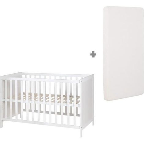 Lit bébé cododo 2-en-1 - 60 x 130 cm - ROBA - Blanc (1/5)