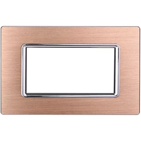 Ettroit Plaque compatible Bticino Livinglight 4 modules aluminium couleur or - LN86411