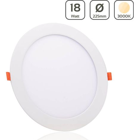 LED Panel Einbaustrahler rund weiss - Lichtfarbe: Warmweiß 3000K - Ausführung: 18W Ø225mm Ausschnitt Ø205mm (1/5)