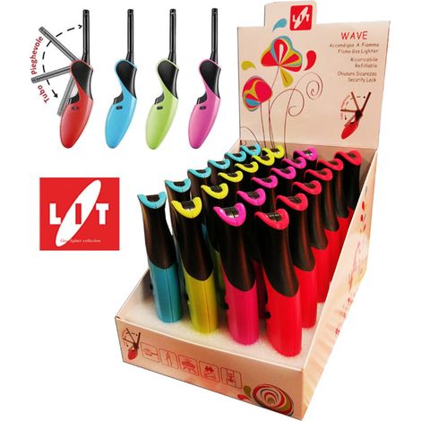 Briquet Lit Flamme Recar Pliable - 24 Unités