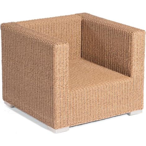 Lounge-Sessel Residence PE-Kunststoffgef lecht Hyazinthoptik Aluminium-Gestell So