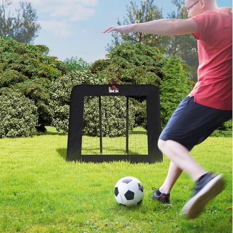 Rebounder multisport 128x118x108-120 cm, 4 angoli regolabili, pieghevole e portatile, acciaio nero (1/5)