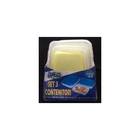 Set 3 contenitori gialli per alimenti Happy casa