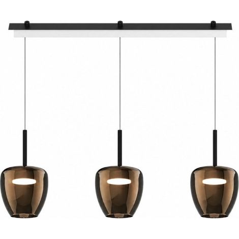 Lampadario moderno top light kylie 1236 3p + r60x4r3 ne gx53 led metallo vetro pirex, vetro bronzo (1/5)