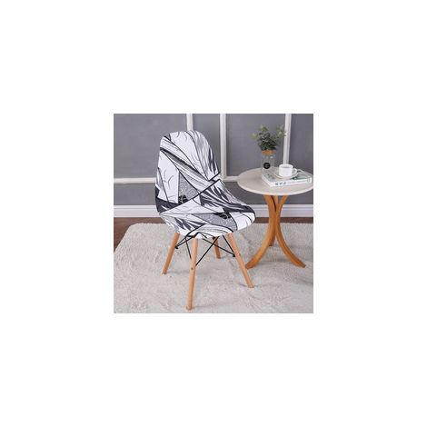 TAISHENGDA-Lot de 2 housses de chaise extensibles motif coquillage, housse de chaise moderne imprimée antidérapante et anti-poussière