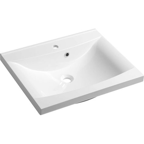 Sapho Lucia - Lavabo 60x48 cm, marbre coulé, blanc 50062 (1/4)
